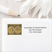 Antiek Wereldkaart Wit BG Retouradres Etiket (Insitu)