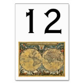 Antiek Wereldkaart, Wit BG-tabelnummer Kaart (Voorkant)