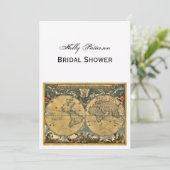 Antiek Wereldkaart, Wit BG V Vrijgezellenfeest Kaart (Staand voorkant)