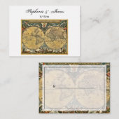 Antiek Wereldkaart Witte #2 Plaatskaartje (Voorkant / Achterkant)