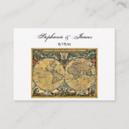 Antiek Wereldkaart Witte #2 Plaatskaartje