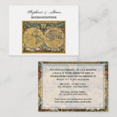 Antiek Wereldkaart Witte BG Accommodatie Informatiekaartje (Voorkant / Achterkant)