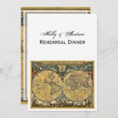 Antiek Wereldkaart Witte BG V Kaart (Voorkant / Achterkant)