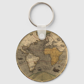 ANTIEK WERELDKAART Zeer belangrijk Collectie met k Sleutelhanger