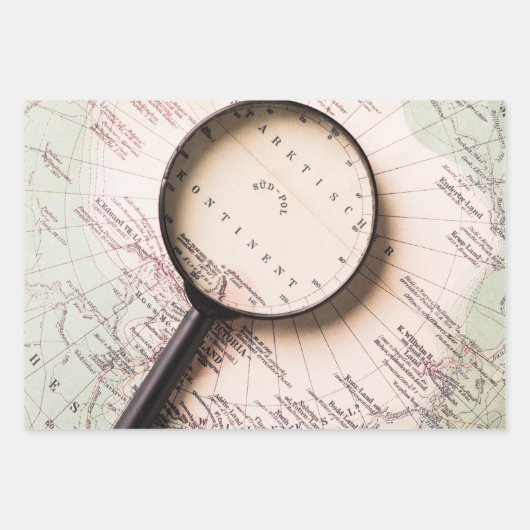 Antiek Wereldkaarten Verpakking Papiervellen Inpakpapier Vel (Voorkant 3)