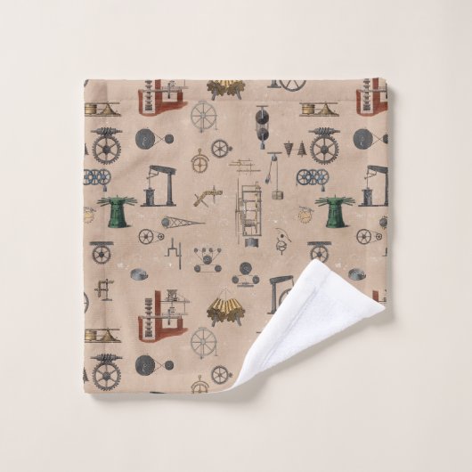 Antiek werktuigbouwkunde bad handdoek (Wasdoekje)