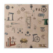 Antiek Werktuigbouwkunde Naadloos Tegeltje (Voorkant)