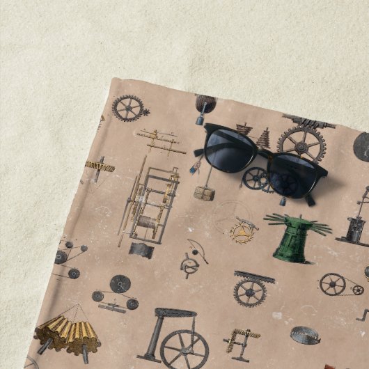 Antiek werktuigbouwkunde strandlaken (In situ)