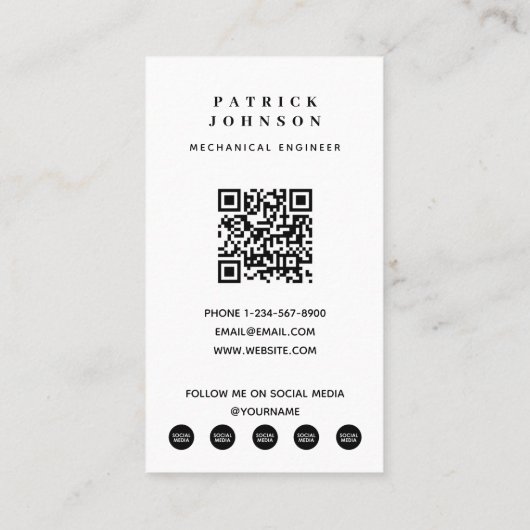 Antiek Werktuigbouwkunde Wetenschappelijke QR-code Visitekaartje (Achterkant)