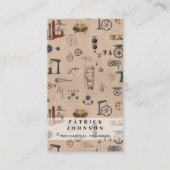 Antiek Werktuigbouwkunde Wetenschappelijke QR-code Visitekaartje (Voorkant)