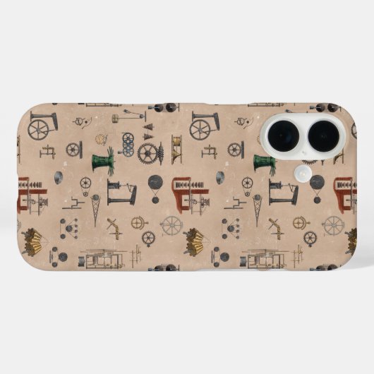 Antiek werktuigbouwkundige wetenschapspatroon Case-Mate iPhone case (Achterkant (horizontaal))