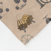 Antiek werktuigbouwkundige wetenschapspatroon fleece deken (Hoek)