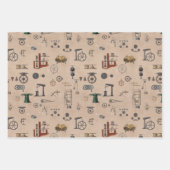 Antiek werktuigbouwkundige wetenschapspatroon inpakpapier vel (Voorkant)