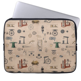 Antiek werktuigbouwkundige wetenschapspatroon laptop sleeve