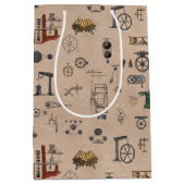 Antiek werktuigbouwkundige wetenschapspatroon medium cadeauzakje (Voorkant)