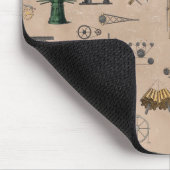 Antiek werktuigbouwkundige wetenschapspatroon muismat (Hoek)