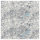 Antiek West End Map Londen Stof (Close Up)