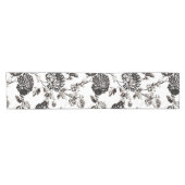 Antiek White & Black Botanical Floral Toile No.2 Korte Tafelloper (Horizontaal)