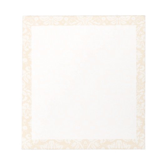 Antiek White Damask Pattern Notitieblok (Voorkant)