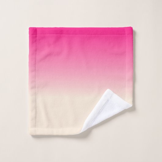 Antiek White en Winter Sky Pink Ombre Pattern Bad Handdoek (Wasdoekje)