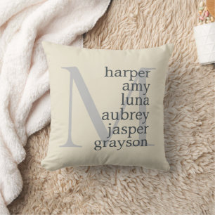 Antiek White Silver Monogram Names Sierkussen
