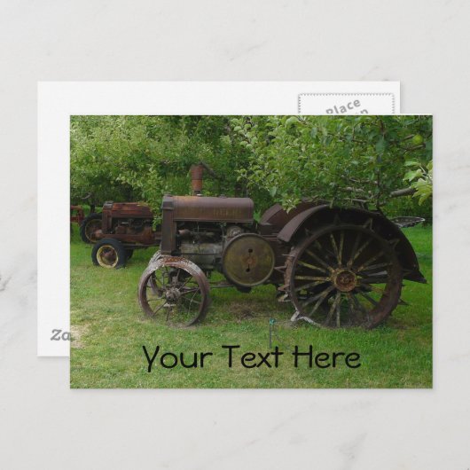 Antiek wieltractoren briefkaart (Voorkant / Achterkant)