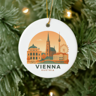 Antiek Wien Oostenrijk Retro Reisornament Keramisch Ornament