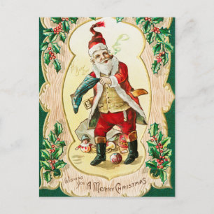 Antiek Wij wensen u een prettig kerstfeest (1910) Feestdagenkaart