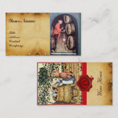 ANTIEK WIJNCELLAR EN VINEYARD HARVEST MONOGRAM VISITEKAARTJE (Voorkant / Achterkant)