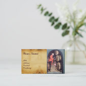 ANTIEK WIJNCELLAR EN VINEYARD HARVEST MONOGRAM VISITEKAARTJE (Staand voorkant)