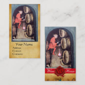 ANTIEK-WIJNCELLAR RODE-WAXSEAL-MONOGRAM VISITEKAARTJE (Voorkant / Achterkant)