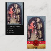 ANTIEK-WIJNCELLAR RODE-WAXSEAL-MONOGRAM VISITEKAARTJE (Voorkant / Achterkant)