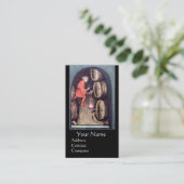 ANTIEK-WIJNCELLAR RODE-WAXSEAL-MONOGRAM VISITEKAARTJE (Staand voorkant)