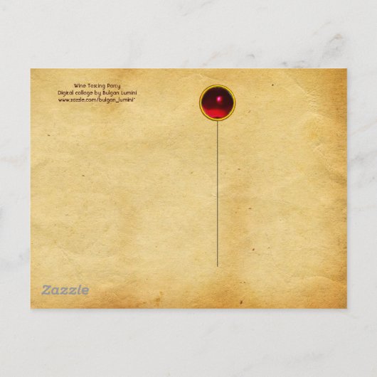 ANTIEK WIJNGAARD DRUIVEN EN WIJNPROEVERIJ PARTIJ UITNODIGING BRIEFKAART (Achterkant)