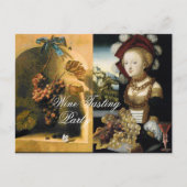 ANTIEK WIJNGAARD DRUIVEN EN WIJNPROEVERIJ PARTIJ UITNODIGING BRIEFKAART (Voorkant)