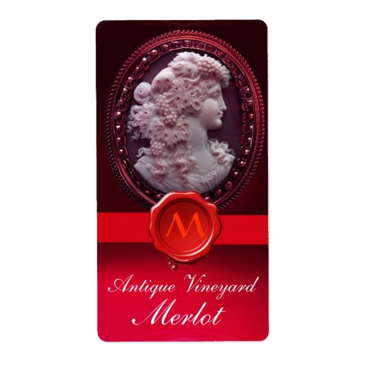 ANTIEK WIJNLADY EN RODE WAXSEAL ETIKET (Voorkant)