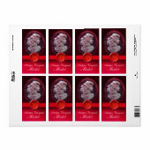 ANTIEK WIJNLADY EN RODE WAXSEAL ETIKET (Full Sheet)