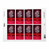 ANTIEK WIJNLADY EN RODE WAXSEAL ETIKET (Full Sheet)