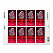 ANTIEK WIJNLADY EN RODE WAXSEAL ETIKET (Full Sheet)