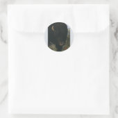 Antiek wild dier, buffel of Amerikaanse bizon Ronde Sticker (Tas)