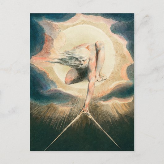 Antiek William Blake Earth Compass Symboliek Briefkaart (Voorkant)