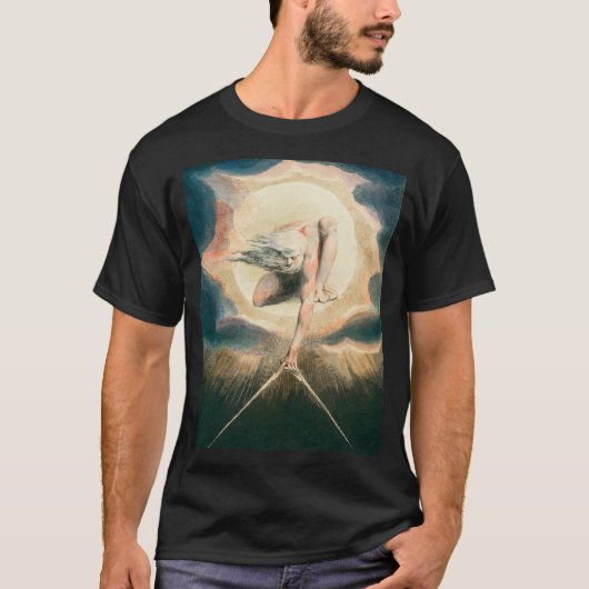 Antiek William Blake Earth Compass Symboliek T-shirt (Voorkant)