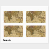 Antiek William Faden 1786 Eastern Hemisphere Map Rechthoekige Sticker (Vel)