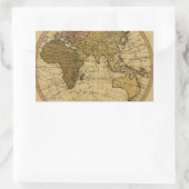 Antiek William Faden 1786 Eastern Hemisphere Map Rechthoekige Sticker (Tas)