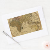Antiek William Faden 1786 Eastern Hemisphere Map Rechthoekige Sticker (Envelop)