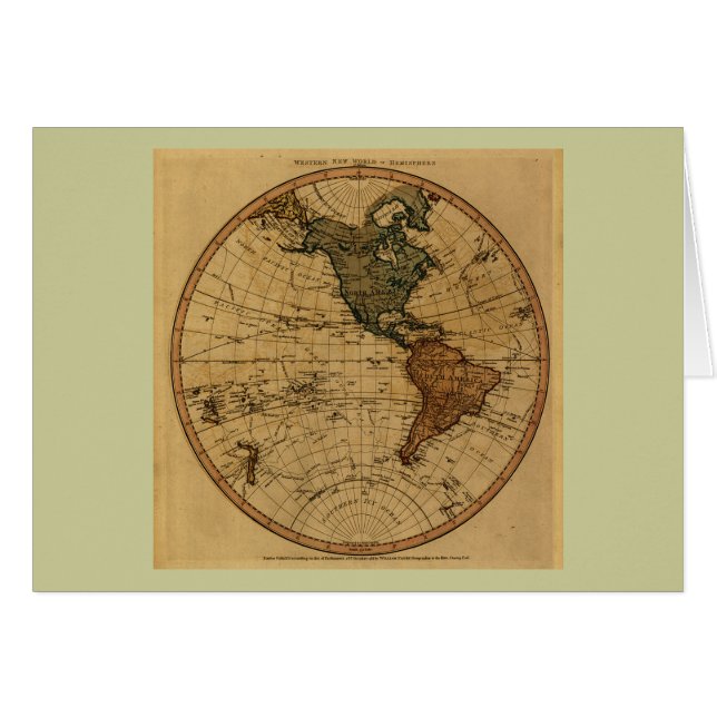 Antiek William Faden 1786 Westerne Hemisphere Map (Voorkant Horizontaal)