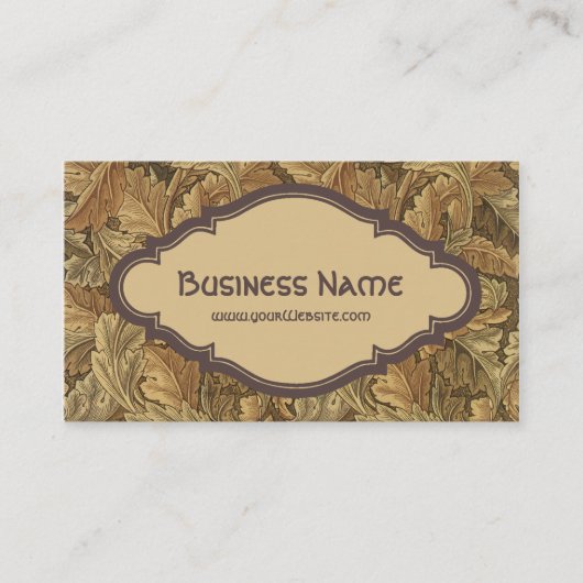 Antiek William Morris Autmun Leaves Acanthus Visitekaartje (Voorkant)
