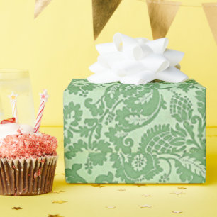 Antiek William Morris bloempatroon groen Cadeaupapier