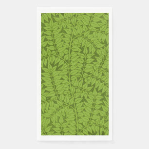 Antiek William Morris Branch Groene Blad Patroon Servet