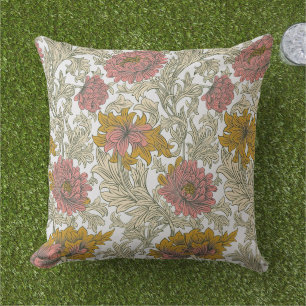 Antiek William Morris Chrysanthemum Patroon Buitenkussen